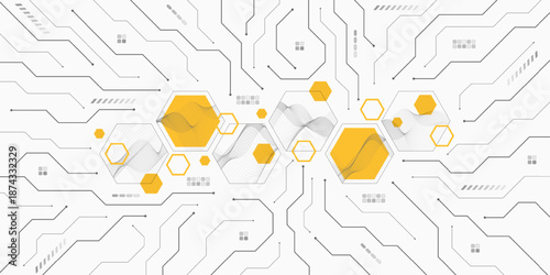 Circuit board digital abstract background. Motherboard technology texture design. AI semiconductor and computer processor on tech bg. Vector illustration