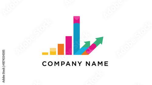 Free Download Colorful Bar Graph Logo Design Element. - GFXLoad
