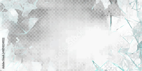 Abstract shattered glass effect with a dark textured background