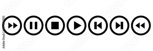 Play vector button set. Play, Pause and stop icon