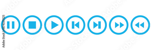 Play vector button set. Play, Pause and stop icon