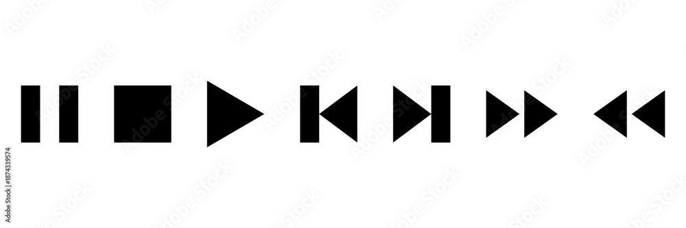 Obraz premium Play vector button set. Play, Pause and stop icon