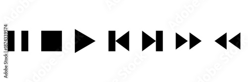 Play vector button set. Play, Pause and stop icon