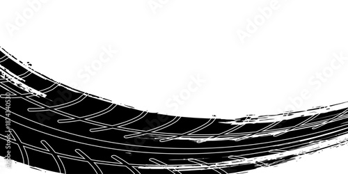 Vector Tire Track Background.Grunge Tire Track.