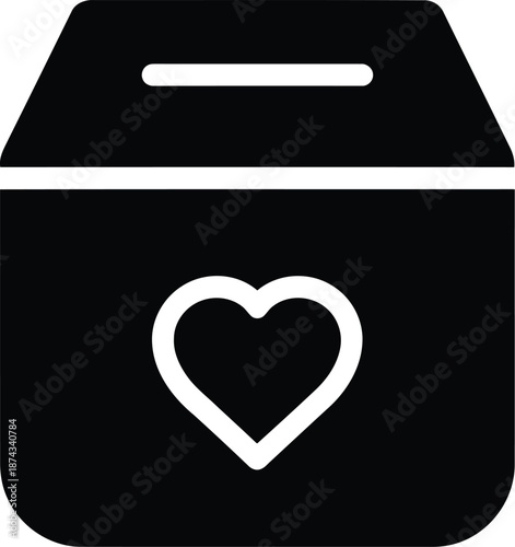 Charity donation box icon Vector