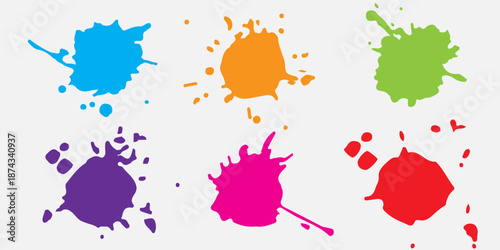 vector splatter color paint . paint splashes set.vector illustration.