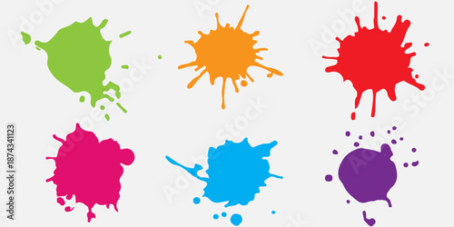 vector splatter color paint . paint splashes set.vector illustration.