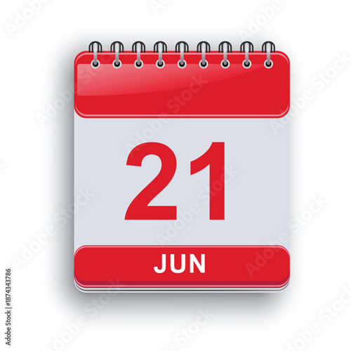 june 21 daily calendar page professional design