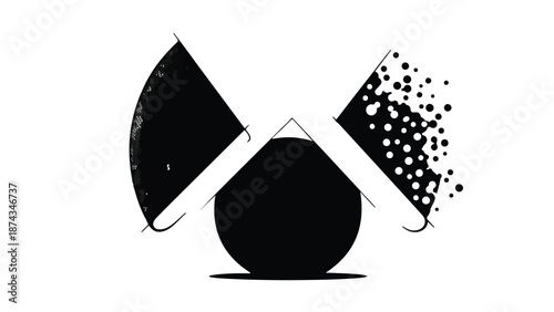 Abstract geometric shapes in black and white