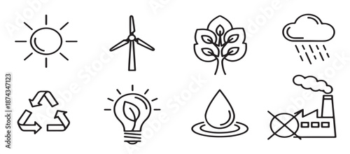 environmental icons set illustration 