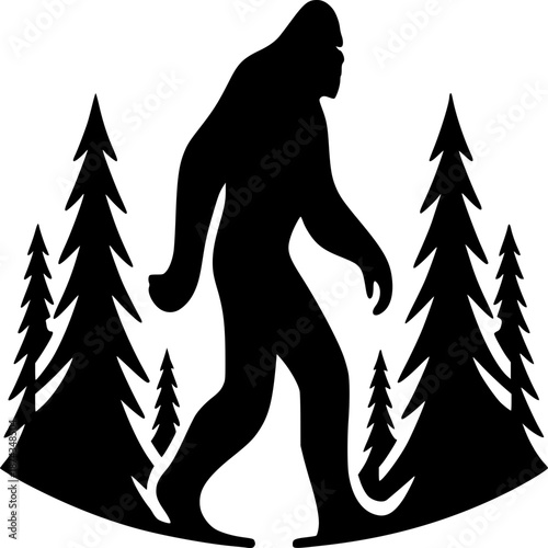 Bigfoot | Black and White Vector illustration