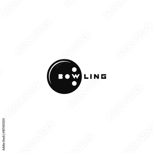Bowling ball typography text logo.