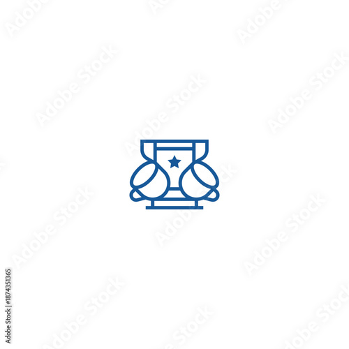 Tea cups victory cup linear logo.
