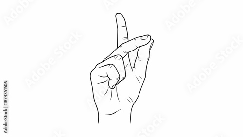 Hand gesture showing the letter L in sign language.