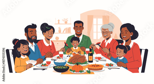 Family Gathering Around Dinner Table Together 22.