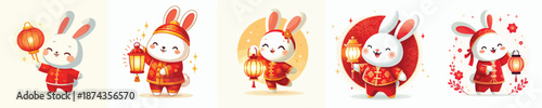 vector character rabbit dressed in Chinese New Year