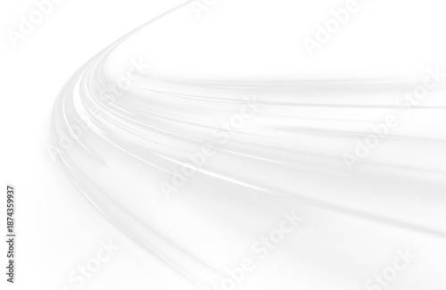 Glowing white neon laser streaks ripple along city highways. Motion lines, energy waves, and trail swirls illustrate dynamic speed and traffic flow. Vector illustration PNG.