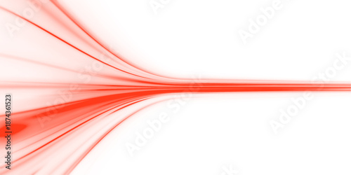 Neon red laser streaks curve along urban roads. Motion trails, glowing wave energy, and swirling lines depict futuristic traffic dynamics. Vector illustration PNG.