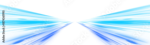 Futuristic blue neon laser lines flow along urban roads. Glowing motion trails, energy waves, and swirling lines illustrate speed and traffic dynamics. Vector illustration PNG.