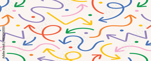  fun colorful arrows doodle seamless pattern creative 