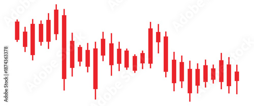 Candlestick Chart Vector Illustrating Stock and Cryptocurrency Market Trends with Bullish and Bearish Signals