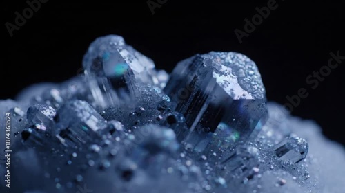 Macro Shot of Ice Crystals Forming on Surface.