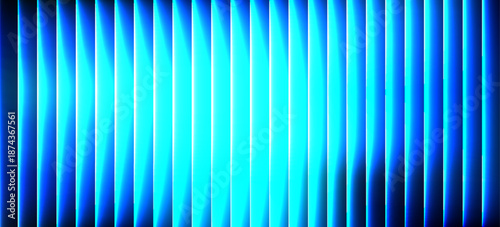 Glowing neon waves form vibrant circular gradient with fractal glass effect and blending purple cyan colors. Futuristic and dreamy background with wave effect adds fluid movement and dynamic depth