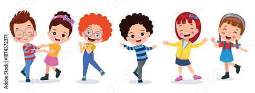 group of kids dancing and laughing
