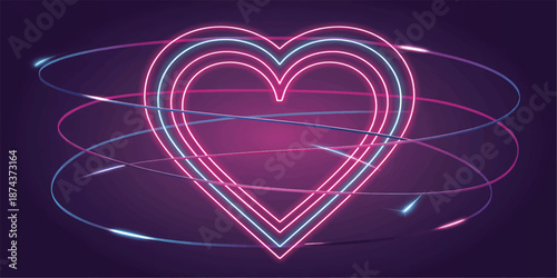 Neon Heart Swirl Love's Energy