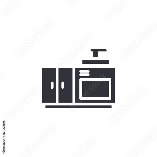 Microwave oven icon representing quick beverage heating and modern kitchen appliance usage.