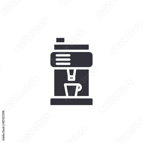 Automatic coffee machine icon symbolizing professional beverage equipment and Cafe drink preparation system.