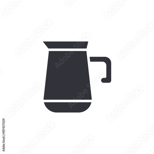 Glass tea pot icon symbolizing transparent brewing container and modern beverage serving style.