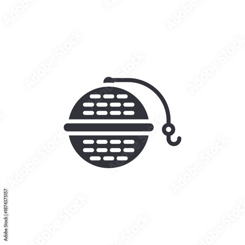 Tea infuser ball icon representing loose leaf brewing accessory and traditional infusion tool.