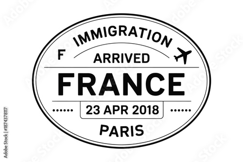 France immigration stamp showing arrival in paris on april twenty third