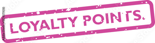 Pink loyalty points rubber stamp graphic