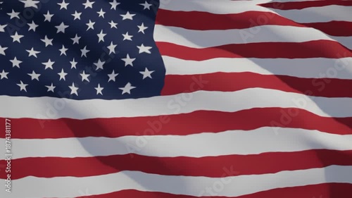 American flag waving animation background 