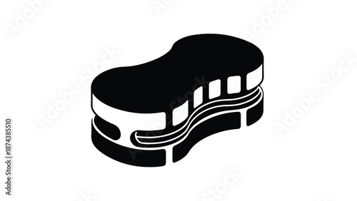 Simple black and white illustration of a piano