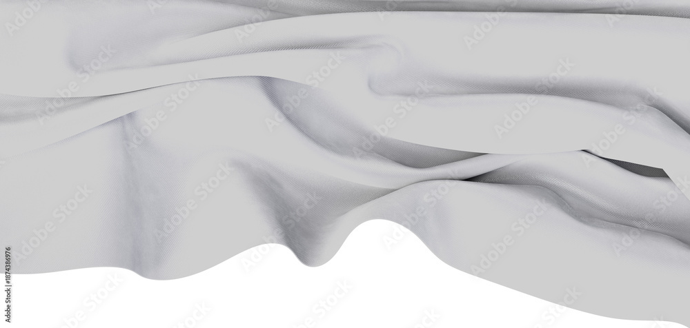 Fototapeta premium Elegant abstract image of white fabric folds and waves. Perfect for backgrounds, textures, and design elements. Ideal fo