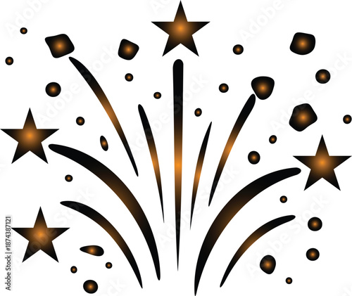 Explosion of stars and particles, a dazzling display of light and energy, symbolizing celebration, excitement, and a burst of joy, perfect for festive occasions and vibrant designs