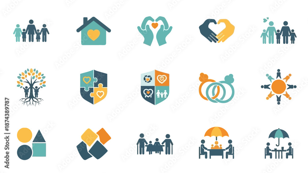 Fototapeta premium Collection of Modern Flat Design Icons.