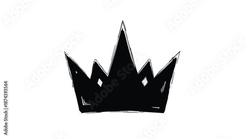 Black crown silhouette on white background