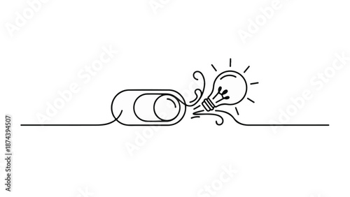 Creative inspiration concept with lightbulb and pencil