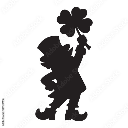 Leprechaun Silhouette Dance Vector
