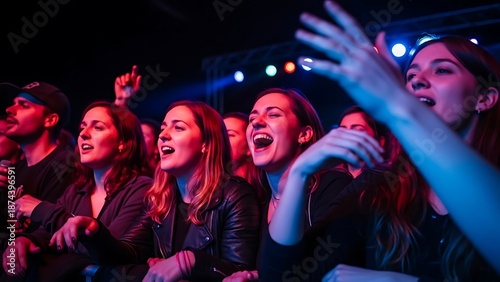 Young people singing at live music concert