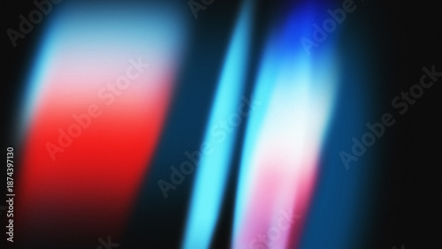 Tableau sur toile Abstract blurred red and blue light leak background with film grain