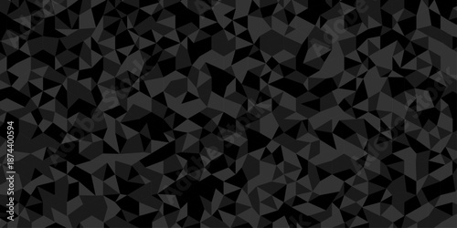 Low polygon cubic black paper design. vector poly triangle texture. geometric pattern triangular. wall tile metal cube triangle wallpaper background.