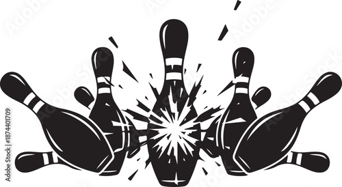 Dynamic bowling player silhouette capturing the action of a bowler delivering a strike.