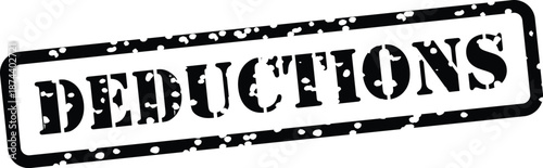 Deductions grunge stamp on white background