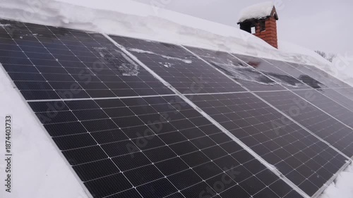 Wallpaper Mural solar panels are cleared of snow in winter Torontodigital.ca