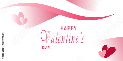 Realistic pink with heart shaped background for valentine's day banner. Valentine's day . Simple design, web